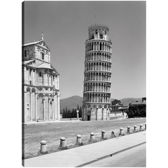 Cuadro Decorativo - Tour de la Torre Inclinada de Italia Jr Impresión en canvas, estrechado.