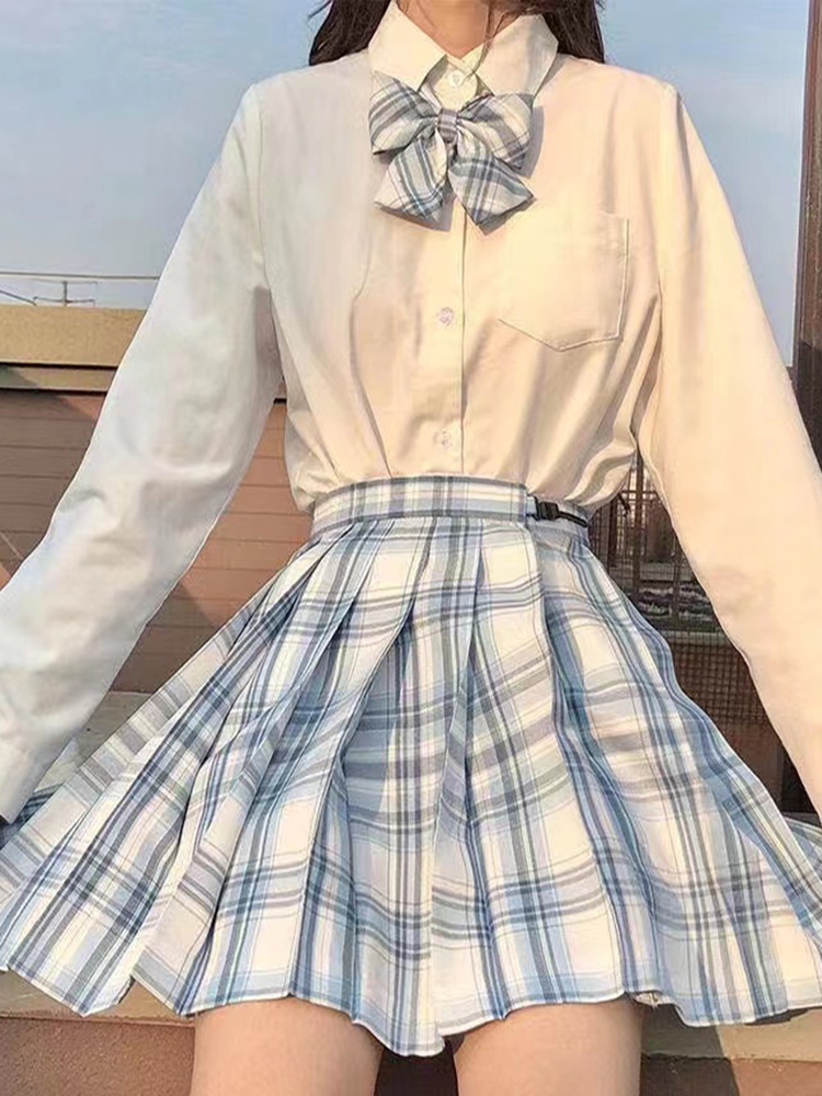 [Kashiko] ★ Ribbon Preppy Pleated Skirt Ribbon Preppy Pleated Skirt (Black) – Plop Apparels