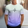 thumbnail image 2 of SGFCWSX Mens Short Sleeve T-Shirt, Gradient Graphic Print Casual Essential Crewneck Tee for Men Purple Size 2XL, 2 of 5