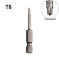 thumbnail image 1 of 1Pc 50mm Torx Screwdriver Bit 1/4 Hex Shank Magnetic Five-Point Torx Screwdriver Bit with Hole T8-T40 Screw Driver Bit Hand Tool T8, 1 of 9