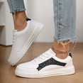 thumbnail image 2 of YLYL Sneakers for Women Men with Sequin-Embroidered Low Top Lace up Comfortable Casual Slip on Walking Shoes, 2 of 8