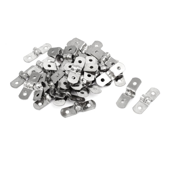 Unique Bargains M5 201 Stainless Steel Two Hole Pipe Straps Tension Tube Clip Clamp 40Pcs