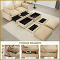 thumbnail image 6 of 2-Seat Chenille Loveseat with Pull-Out Storage – Modern Nordic Style for Small Living Rooms, Wheat Color, 6 of 20