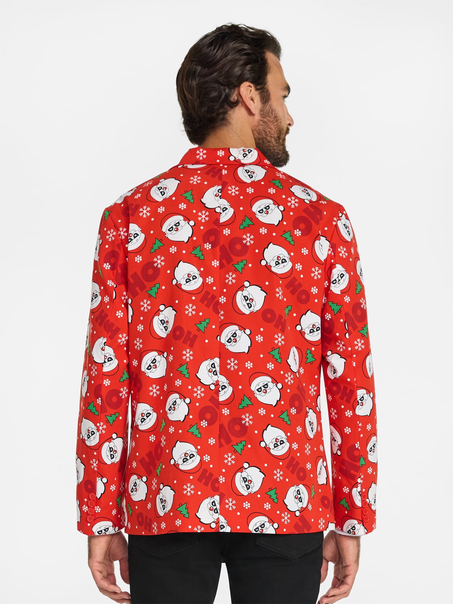 Jolly Knits Men's and Big Men's Christmas Print Blazer, Sizes S-3XL
