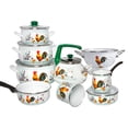 thumbnail image 6 of STPgoods Golden Rooster Enamel Stockpot Set of 3 Enameled Aluminum Cooking Soup Pots, 6 of 12