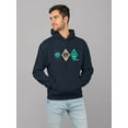 thumbnail image 2 of Alien Peace Trio Emoji - Futuristic Symbol Art Design Men's Hoodie, 2 of 4