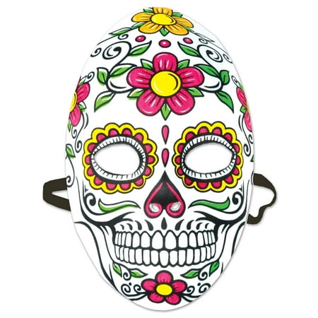 Club Pack of 12 Halloween Decorative Colorful Day of the Dead Mask 12 ...