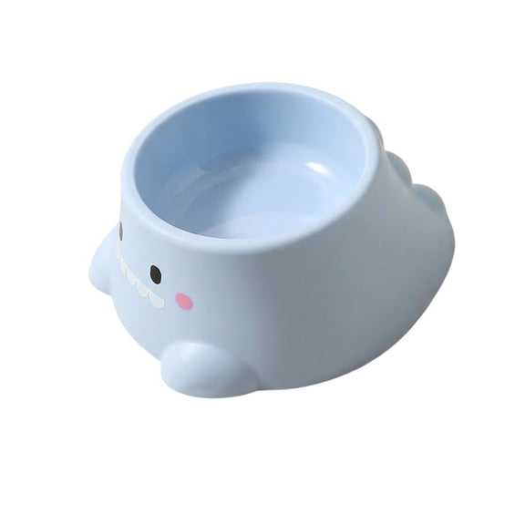 Elevated Pet Bowl for Cats and Small Dogs, 15° Tilted Cat Food Bowl for Neck Protector, Raised Anti-Tip Single Feeding & Water Bowl, Pet Supplies for Indoor Cats Blue
