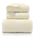 thumbnail image 1 of Xiao Hua Juego de toallas de baño de 3 piezas, de algodón peinado, absorbentes, suaves, de lujo, color beige., 1 of 2
