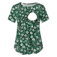 thumbnail image 4 of BRGZLK Pregnancy Nursing Tops for Women Trendy Floral Print Round Neck Short Sleeve Breastfeeding Shirts 2026 Summer Comfortable Maternity Clothes Green XXL, 4 of 8