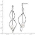 thumbnail image 3 of FB Jewels Sterling Silver RH 7-8mm White Rice FWC Pearl Post Dangle Earring, 3 of 3