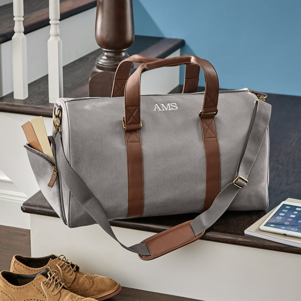 Personalized Canvas & Leather Duffle Bag - 0 - 0