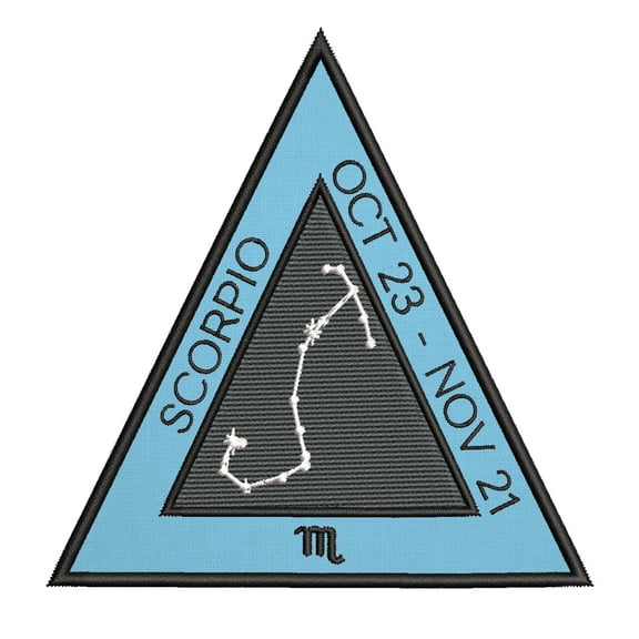 Scorpio Horoscope 4 Inch Iron Or Sew On Embroidered Fabric Badge Patch Astrology, Zodiac Iconic Series