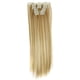 thumbnail image 1 of Pelucas con flequillo para mujer, peluca ondulada suelta, 6 piezas, extensiones de cabello sintético liso con 16 clips, color natural., 1 of 2