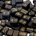 thumbnail image 3 of CYFW Black Gold Luxury Mahjong Set, Melamine High-End Mahjong Tiles, Mini Portable Design, Gift Box Pack for Home Use, 3 of 7