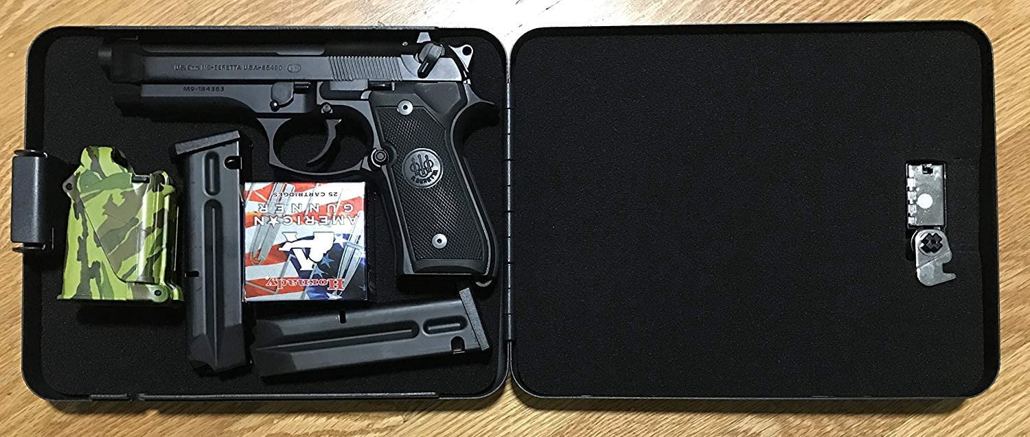 AmeriGun Club X-Large Handgun Safe Vault, Pack of 2, Key Lock Security Case