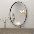 thumbnail image 5 of PAIHOME 24X36 Oval Metal Frame Mirror Bathroom Mirror Wall Mirror, Stainless Steel Frame, Black, 5 of 6