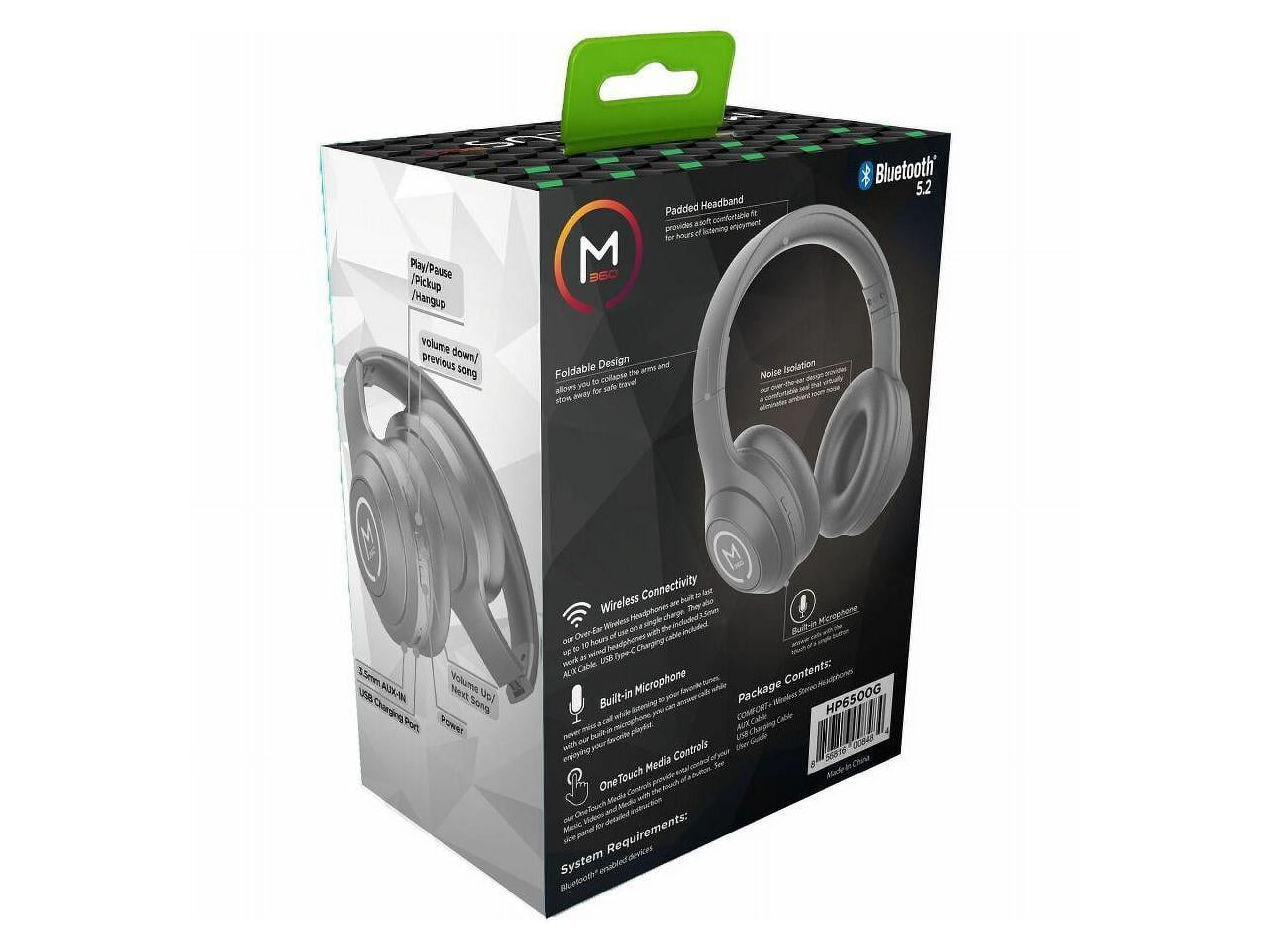 Morpheus 360 Comfort Plus Wireless Over-Ear Headphones - Bluetooth Headset with Microphone - 10H Playtime - HP6500G (Grey)