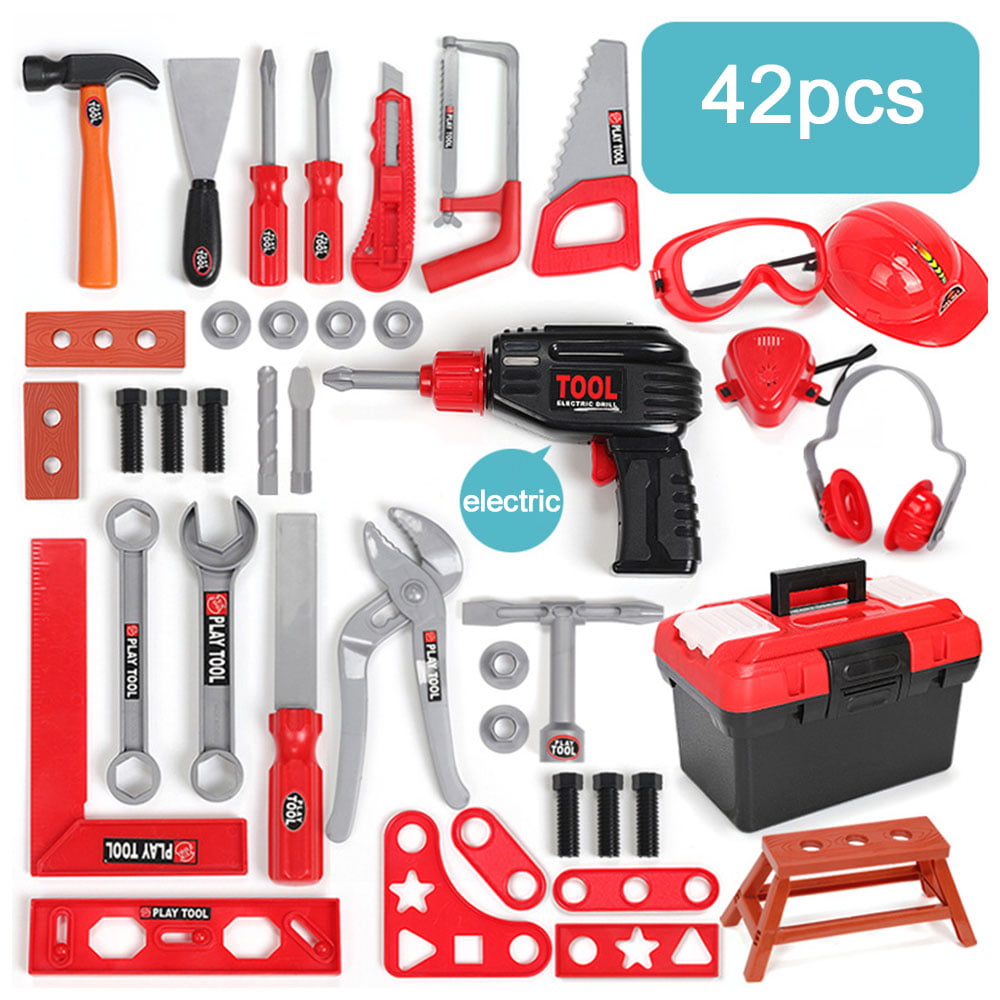 Details about   Kids Toolbox Kit Educational Toys Simulation Repair Tools Drill Plastic Game 