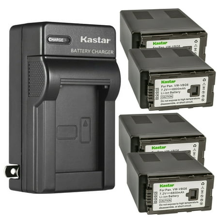 Kastar 4-Pack Battery + AC Wall Charger Replacement for Panasonic AG-HMC40  AG-HMC43  AG-HMC45A  AG-HMC70  AG-HMC70U  AG-HMC73MC  AG-HMC80  AG-HMC83MC  AG-HMC150  AG-HMC151E  AG-HMC153MC Video Camera
