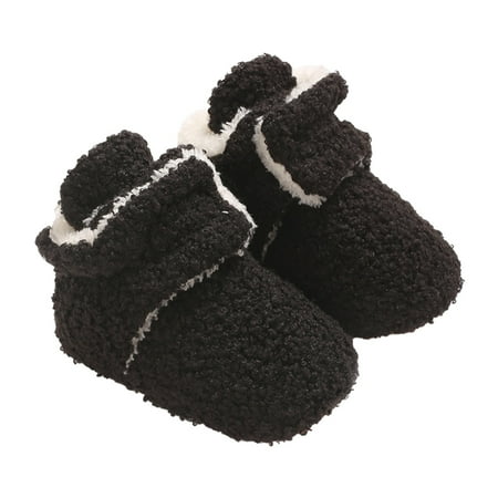 

Ediodpoh Baby Boy Girl Boots Shoes Winter Snow Bowknot Soft Sole Warm Toddler Prewalker Booties Baby Shoes Black 6