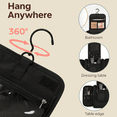 thumbnail image 6 of GYTF Travel Toiletry Bag for Women and Men,Water-resistant Travel Makeup Bag with Hanging Hook,Shower Bag for Essentials,Shampoo & Toiletries，Dopp Kit Shaving Bag,Black, 6 of 8