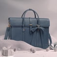 thumbnail image 5 of Mosiso Laptop Tote Bag for Women, 15-15.6 inch PU Leather Shoulder Bag Convertible Backpack, Casual Travel Handbag Office Work Computer Briefcase, Peacock Blue, 5 of 7