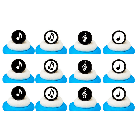 Music Notes Easy Toppers Cupcake Decoration Rings -12pk