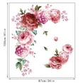 thumbnail image 3 of 1Pc Peony Flowers Wall Sticker Floral Decals, Peel and Stick Waterproof PVC Rose Flowers Wallpaper Decor, DIY Wall Art Mural for Home Bedroom Nursery Kitchen Bathroom Decoration, 3 of 8