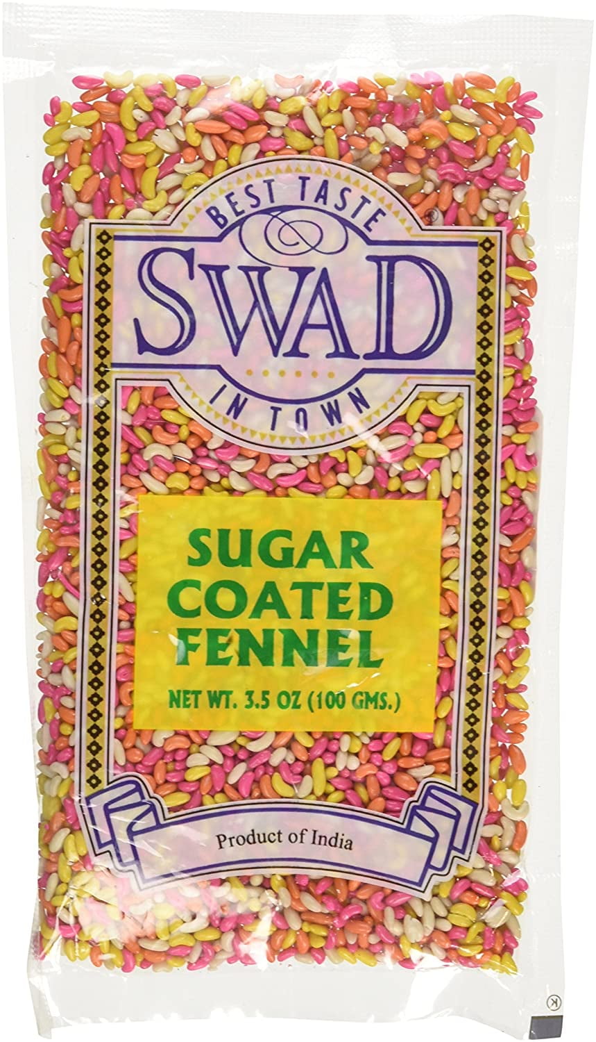 Swad Sugar Coated Fennel Seeds 3.5oz Indian Grocery (Pack of 3