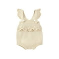 thumbnail image 1 of Girl Summer Clothes 18 Month Girls Winter Girls Sleeveless Solid Color Ruffles Knit Romper Bodysuit Fall Clothes, 1 of 3