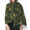 thumbnail image 5 of Shawl Wraps for Women - Green Camouflage Skull Oversized Fall Winter Fashion Blanket Scarf for Women, 5 of 6
