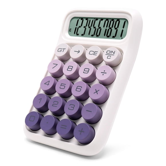Calculadora Exlliy con interruptor mecánico, LCD de 10 dígitos, morada