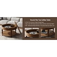 thumbnail image 7 of Coffee Table with Dual Storage for Living Room, 31.5" Modern Round Coffee Table with Storage and Hidden Compartment, Adjustable Leveling Feet, Easy Assembly (Walnut), 7 of 7