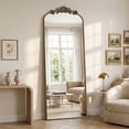 thumbnail image 5 of Cuteday 64"x21" Arched Full Length Mirror Metal Vintage Mirror Baroque Style,Bronze, 5 of 7