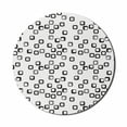 thumbnail image 1 of Modern Mouse Pad for Computers, Demonstration of Monochrome Style Modern Round Squares with Stripes, Round Non-Slip Thick Rubber Modern Mousepad, 8" Round, Charcoal Grey and White, by Ambesonne, 1 of 2