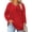 Red, variant on WellSize Plus Size Women Blouses Casual Pleated Long Sleeve Shirts Fall Crew Neck Tunic Tops