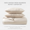 thumbnail image 3 of Comfort Canopy Luxury 100% Rayon From Bamboo Duvet Cover Set with Shams, Full/Queen, Dune, 3 of 11