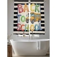 thumbnail image 4 of School Bus Sheer Curtains 2 Panels Set Watercolor Back To School Yellow Bus Black White Stripe Linen Sheer Window Curtains Light Filtering Rod Pocket Voile Drapes for Bedroom Living Room 52"X72", 4 of 8