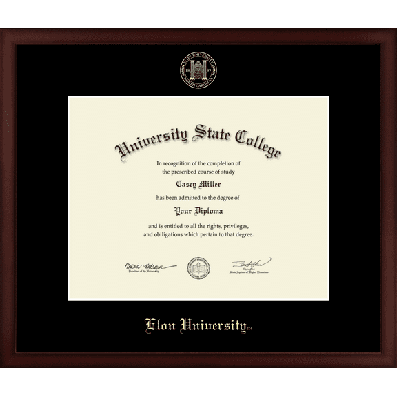 Elon University Diploma Frame, Document Size 14" x 11"