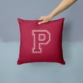 thumbnail image 2 of Letter P Initial Monogram - Maroon and White Fabric Decorative Pillow, 2 of 4