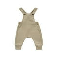 thumbnail image 1 of Newborn Baby Boys Girls Summer Ribbed Romper Infant Suspender Button Sleeveless Jumpsuit Clothes Yellow 12-18 Months, 1 of 6