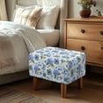 thumbnail image 3 of Xixirimido Butterfly Mandala Hydrangea Floral Pattern Stretch Ottoman Cover Rectangle Footstool Slipcover Folding Storage Stool Protector Nonslip Footrest Ottoman Cover with Elastic Bottom, Small, 3 of 7