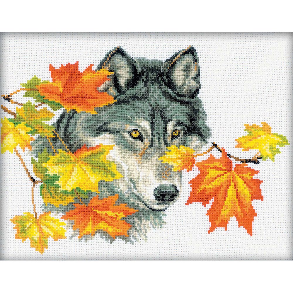 RTO Counted Cross Stitch Kit 12.25"X9.5"Wolf (14 Count)