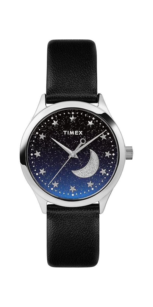 Timex Classic Leather Glitter Dial Ladies Watch TW2V49200