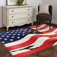 thumbnail image 4 of American Flag Large Area Rugs for Bedroom Living Room, Soft Non Slip Carpet Bedside Rug, Red Blue USA Flag Rectangular Floor Cover Kitchen Accent Rug 3'x5' for Dining Room/Office, 4 of 9
