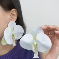 thumbnail image 2 of Boho 3D Flower Dangle Earrings for Women Exaggerated Large Butterfly Orchid Floral Statement Charms Drop Lightweight Elegant Dangling Wedding Birthday Beach Jewelry Gifts, 2 of 9