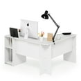 Furinno Indo White LShaped Desk with Corner Bookshelves