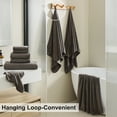 thumbnail image 4 of Kebury 8 Piece Bath Towel Set, 2 Oversize Bath Towels, 2 Hand Towels, 4 Washclothes, Soft Towel Quick Dry Highly Absorbent Shower Bathroom Towels Set Hotel Collection (Dark Brown), 4 of 8
