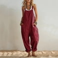 thumbnail image 2 of Edvintorg Summer Jumpsuits for Women Sleeveless Casual Loose Tank Cargo Rompers Streetwear Baggy Jumpers with Pockets, 2 of 7